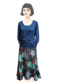 L-Flip Skirt-Charcoal Floral