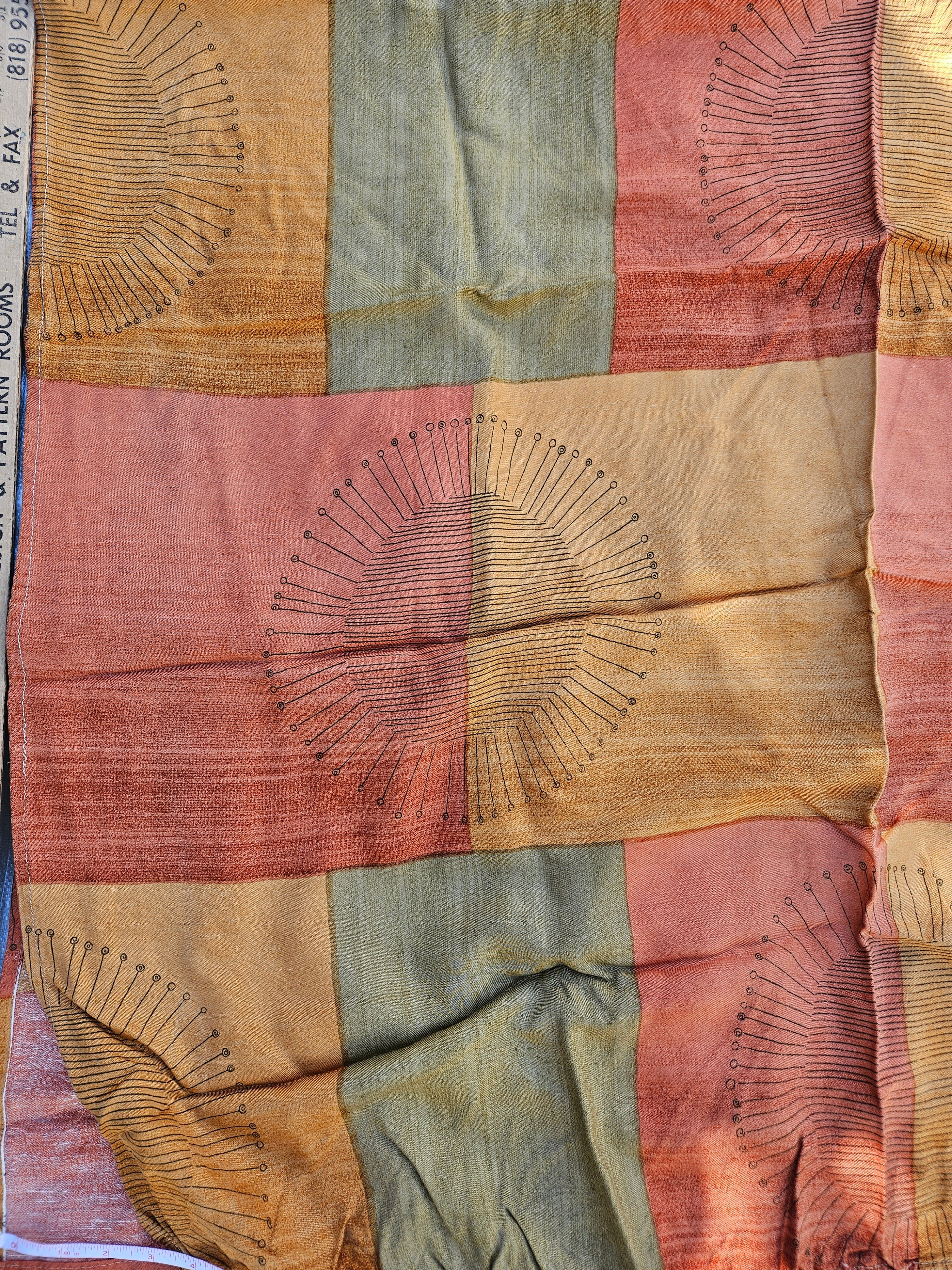 1950s Sunburst Curtain panel