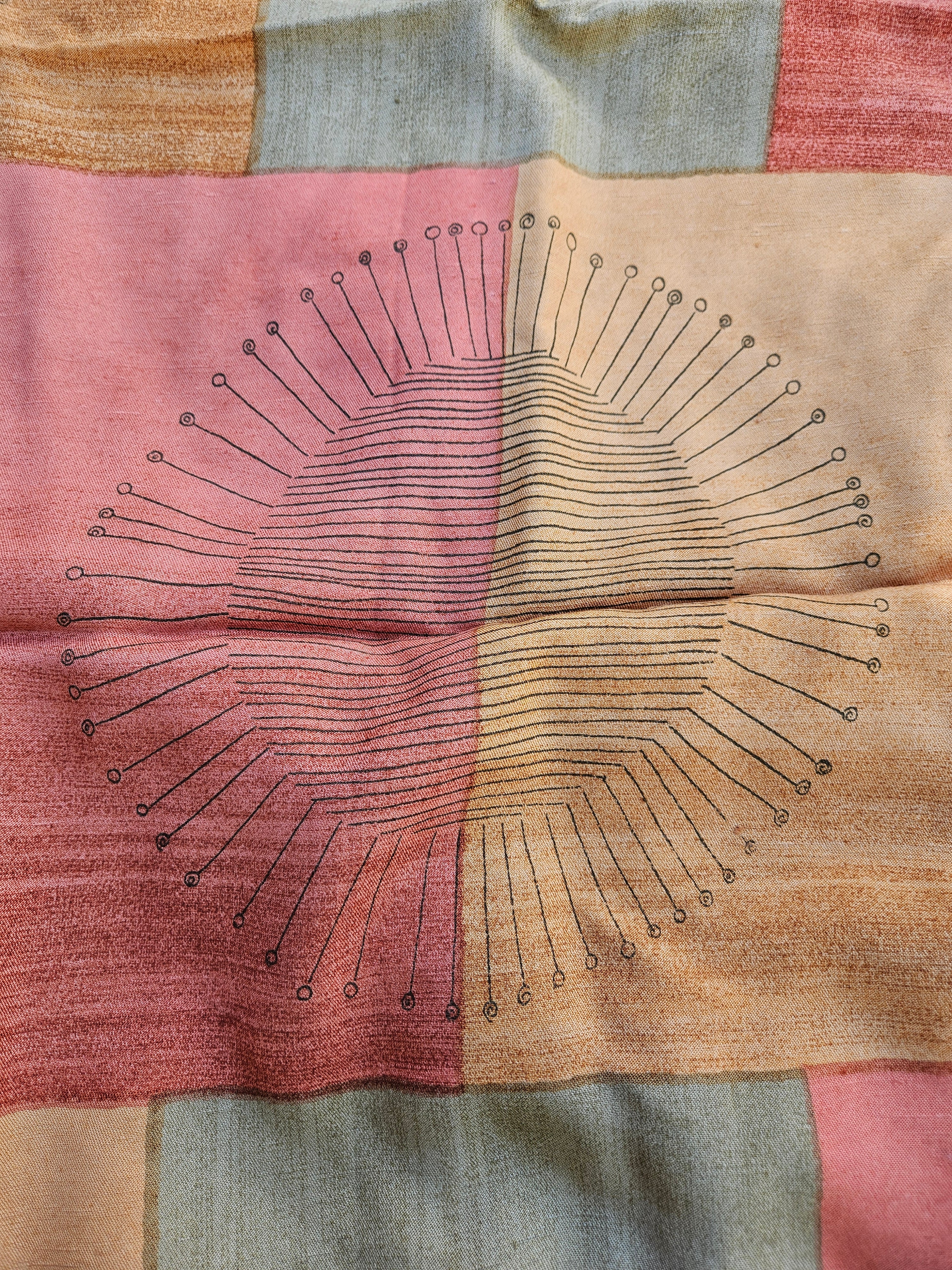 1950s Sunburst Curtain panel