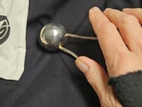 Silver Baby Rattle- loop and ball shape