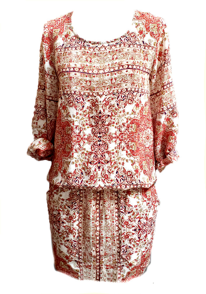 Paisley Princess Blouson Dress Maison Nathalie Paisley Princess Blouson Dress Maison Nathalie