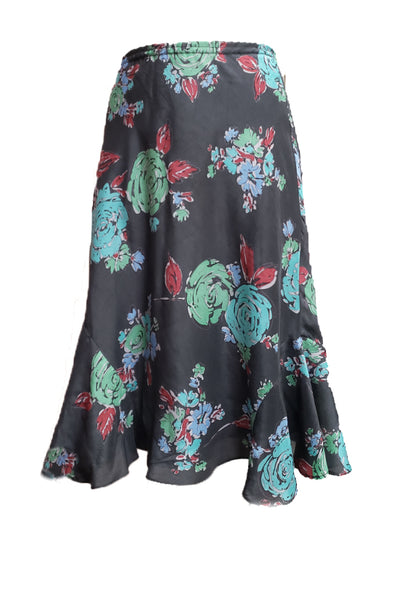L-Flip Skirt-Charcoal Floral