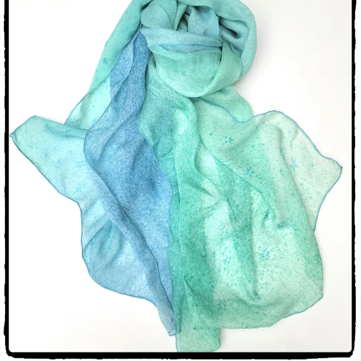 Hand-painted silk mousseline scarf