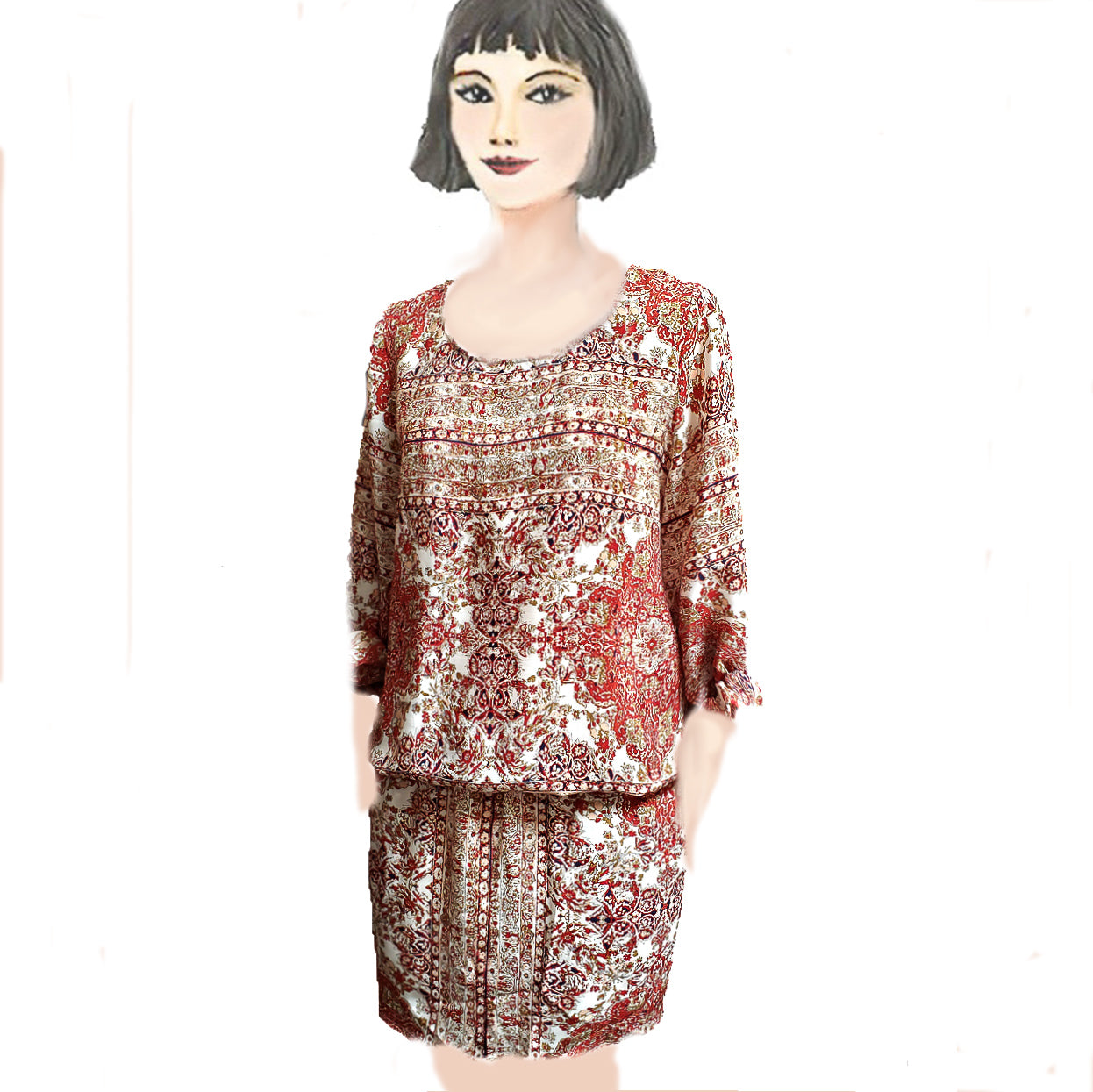 Paisley Princess Blouson Dress