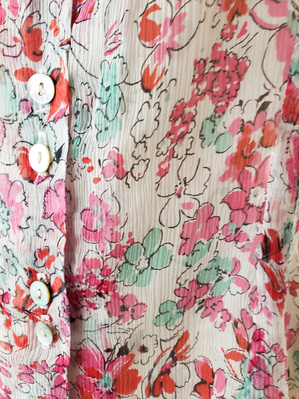 Madeline Blouse-Elbow sleeve-Retro Candy floral