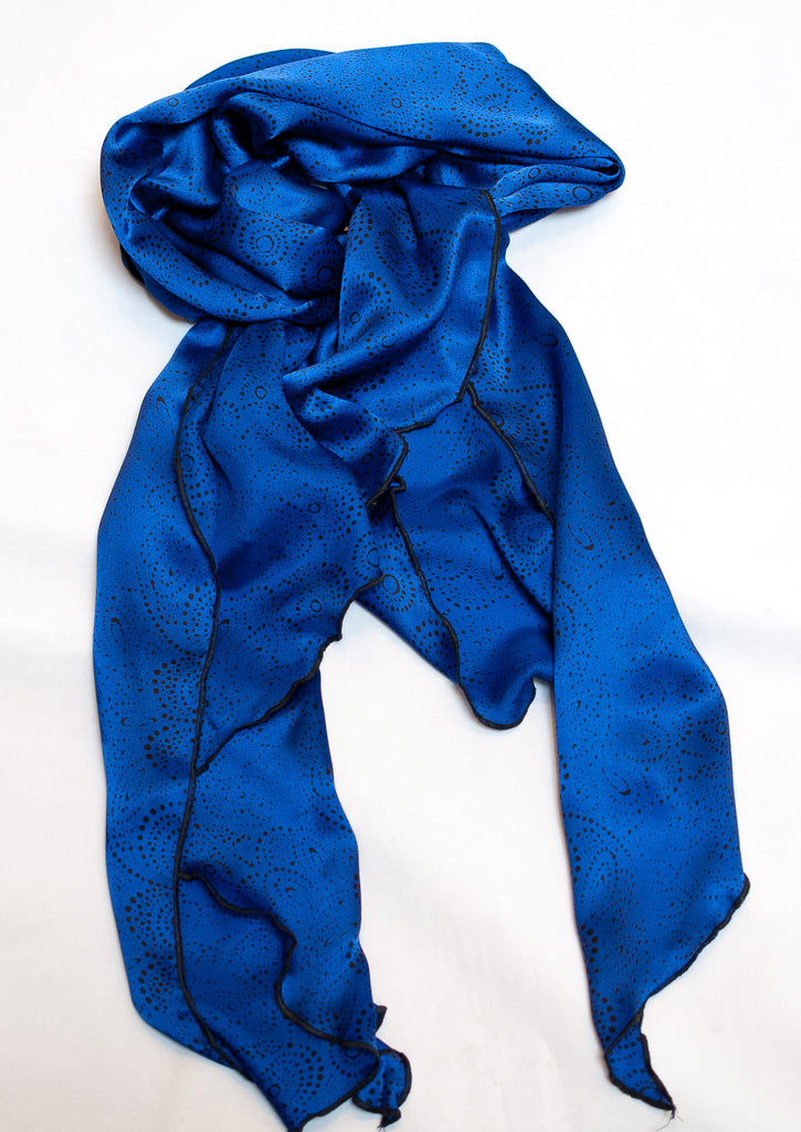 Silk Satin Cobalt Shawl/Scarf