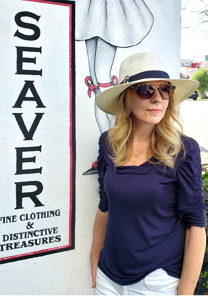 Rusched sleeve Tee