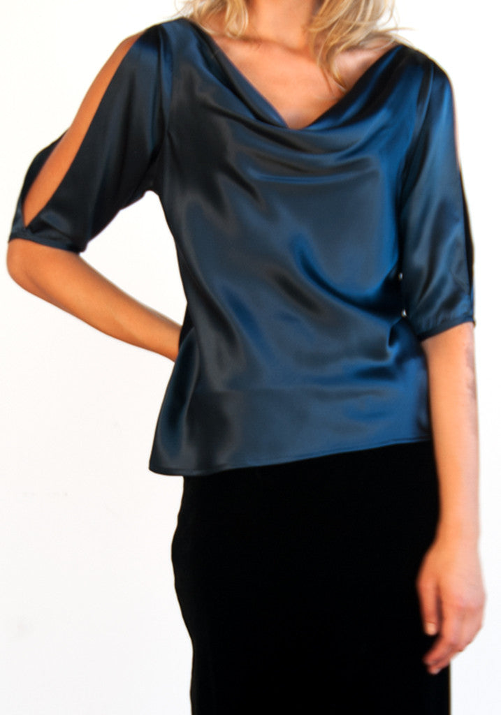 Silk Cowl Blouse