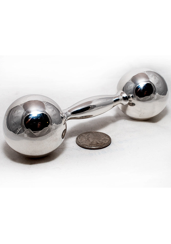 Silver Barbell Rattle